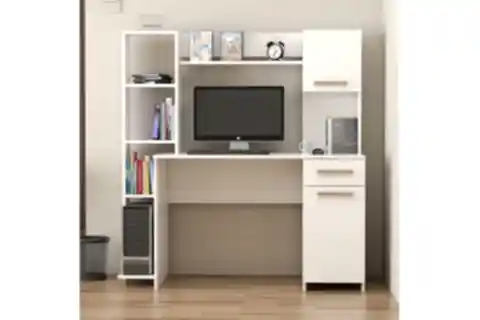 MERRY MODERN RAFLI DOLAPLI ÇALIŞMA MASASI, BEYAZ