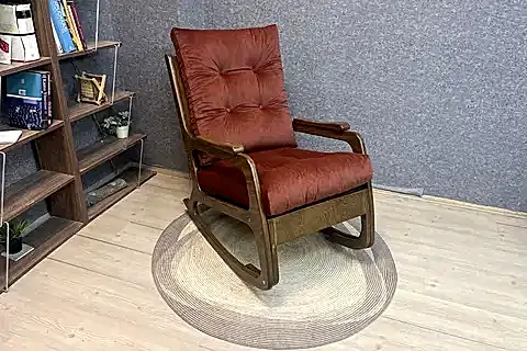 KONTES SALLANAN SANDALYE, KİREMİT, CEVİZ AYAK