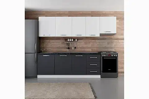 MİNAR ECE 280 CM MUTFAK DOLABI BEYAZ ANTRASİT 280-A4