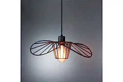 AYŞİN ŞAPKA ENDÜSTRİYEL AVİZE, SİYAH, ÇAP 40 CM