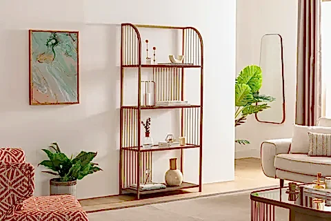 STREAM KİTAPLIK, PİRİNÇ, 80CM