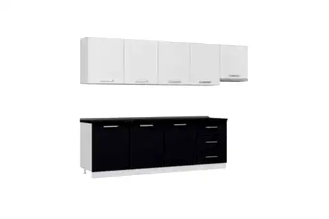 MİNAR  ELA 300 CM MUTFAK DOLABI BEYAZ ANTRASİT 300-A11