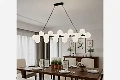 RİO  YİRMİ İKİLİ BEYAZ CAMLI SIRALI AVİZE, 180 CM