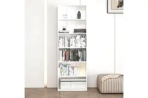 ADEL KİTAPLIK, BEYAZ, 5 RAFLI