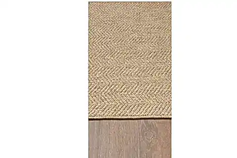 NATUREL SİSAL TOZ VERMEZ JÜT HALI, 997A-BEJY, 60X110
