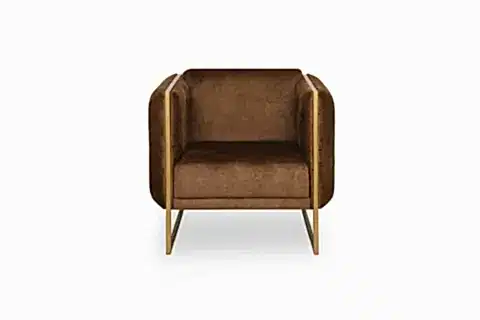PRİZMA GOLD METAL AYAKLI TEKLİ KANEPE, KAHVE