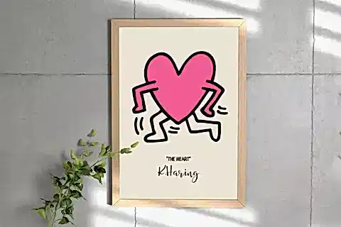 KEITH HARING AHŞAP ÇERÇEVELİ TABLO TAKIMI, DOKUZLU