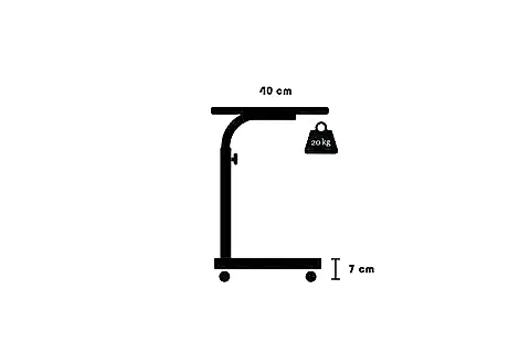 YÜKSEKLİK AYARLI LAPTOP SEHPASI, ANTRASİT, 70X40