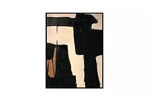 SOYUT YAĞLI BOYA DOKULU TABLO, SİYAH, 90X120 CM