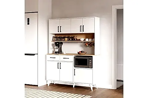LAVO ÇOK AMAÇLI KAHVE KÖŞESİ DOLABI, 7 KAPAKLI 2 ÇEKMECELİ