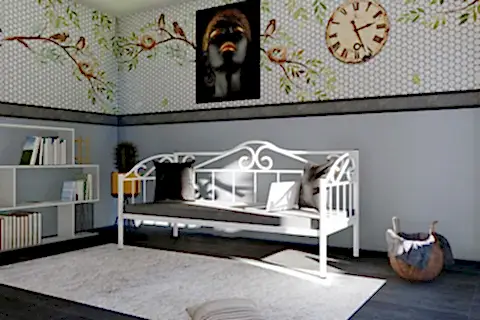 ELİPS MİNDERLİ FERFORJE SEDİR, BEYAZ, GM 401
