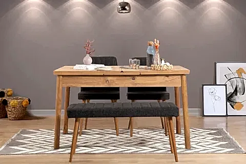 STORMİ AÇILIR MASA TAKIMI, ATLANTİK ANTRASİT 1053, 120X75
