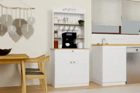 LUCAS 2 KAPAKLI KAHVE KÖŞESİ, AÇIK CEVİZ BEYAZ