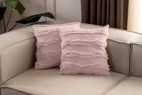 PÜSKÜL DETAYLI KIRLENT KILIFI, İKİLİ, PEMBE