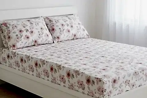 MAKİ HOME ÇİFT KİŞİLİK LASTİKLİ ÇARŞAF VE YASTIK KILIFI SETİ, ÇİÇEK DESENLİ, 160X200, 50X70