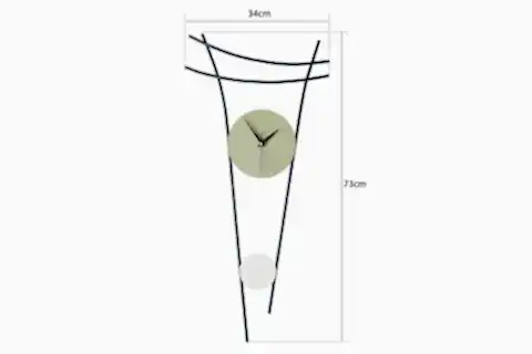 HEİT METAL DEKORATİF DUVAR SAATİ, 73-34 CM