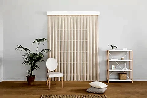 MASSARELLİ KETEN FOLDED TÜL BEJ RENGİ PİLESİZ  260 CM 100