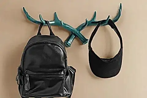 GEYİK BOYNUZU MODERN DUVAR DEKORU ASKILIK, TURKUAZ
