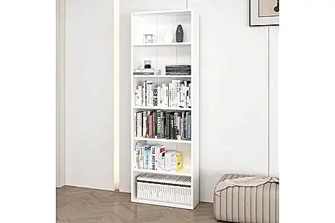 ADEL KİTAPLIK, BEYAZ, 5 RAFLI