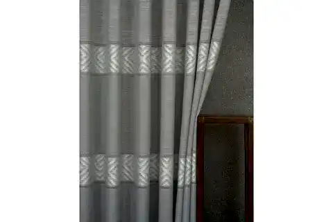 VRC DESEN KETEN ORTA SIK PİLE TÜL PERDE, GRİ, 100X260