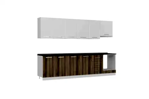 MİNAR BADE 300 CM MUTFAK DOLABI BEYAZ DORE 300-D6
