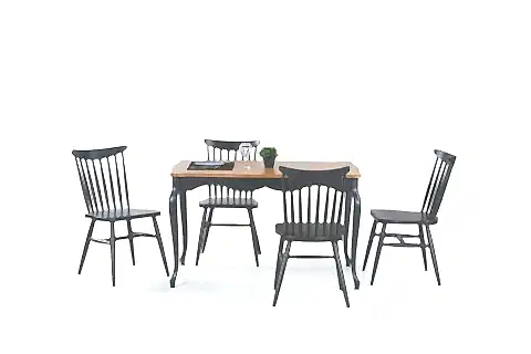 ADA LÜKENS MASA KIRLANGIÇ SANDALYE, MEŞE ANTRASİT, 125X80