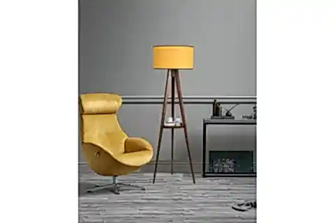 SEHBALI TRİPOD CEVİZ LAMBADER SİLİNDİR HARDAL ABAJURLU