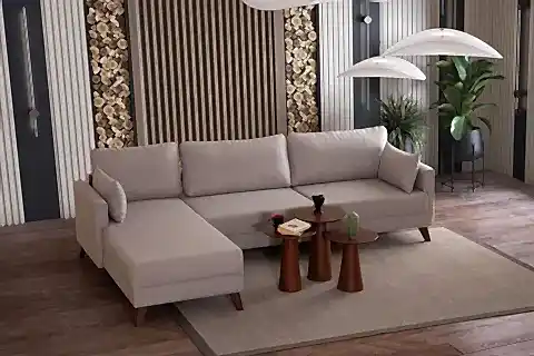 GLORİA KÖŞE KOLTUK, KREM, SOL KÖŞE