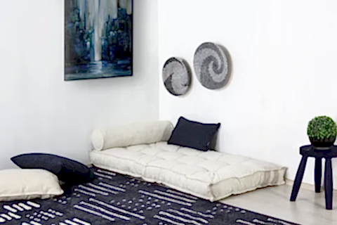 SOFA BUKLET KAPİTONELİ YER VE SEDİR MİNDERİ, BEYAZ