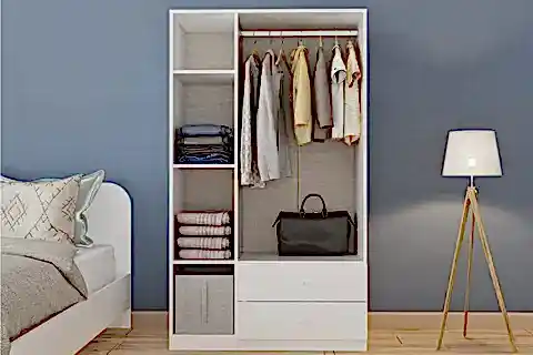 BİEN GARDIROP, BEYAZ, 3 KAPAKLI 2 ÇEKMECELİ