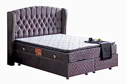 NİCE BAZA BAŞLIK VE YATAK SETİ, ANTRASİT, 90X190