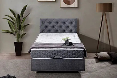 DOLCE BAZA BAŞLIK VE PLUS YATAK SETİ, GRİ, 90X190