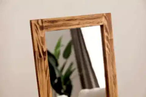 DFN WOOD DOĞAL AHŞAP DEKORATİF AYAKLI BOY AYNASI, 140X40