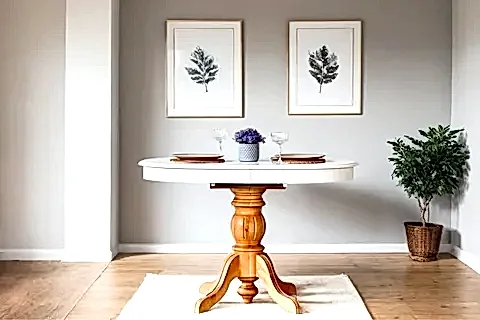 MİDAS OVAL AÇILIR NATURAL BEYAZ MASA, 80X120