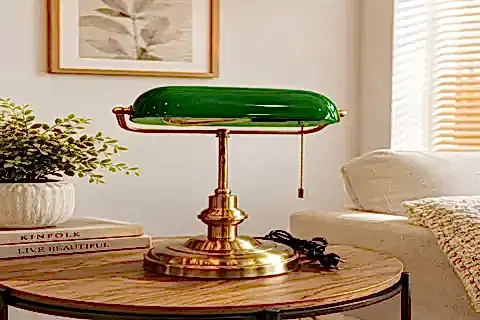 YENİ BANKER ESKİTME YEŞİL CAMLI MASA LAMBASI