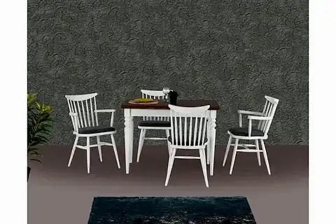 SANDOR ÇİZİLMEZ MASA KIRLANGIÇ SANDALYE, EKRU, 110X70