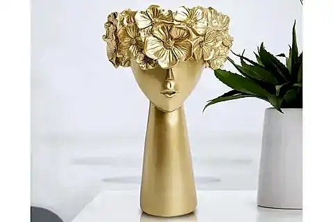 ÇİÇEK KIZ SAKSI BÜYÜK BOY, GOLD