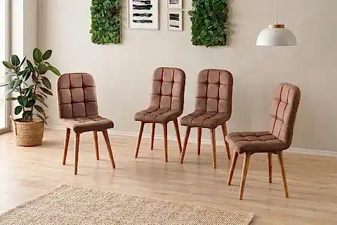 ESSEN MASA VE ETRO SANDALYE TAKIMI, CEVİZ, 130X80