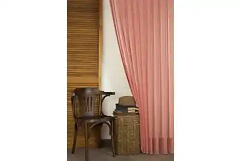 KIRÇILLI KETEN SIK PİLE TÜL PERDE, KIRMIZI, 100X260