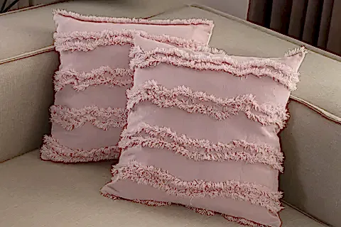 PÜSKÜL DETAYLI KIRLENT KILIFI, İKİLİ, PEMBE