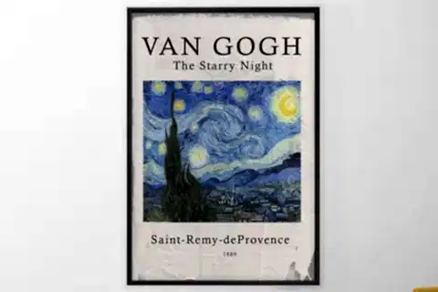 ÇERÇEVELİ BETON ART DOKULU VAN GOGH THE STARRY NİGHT