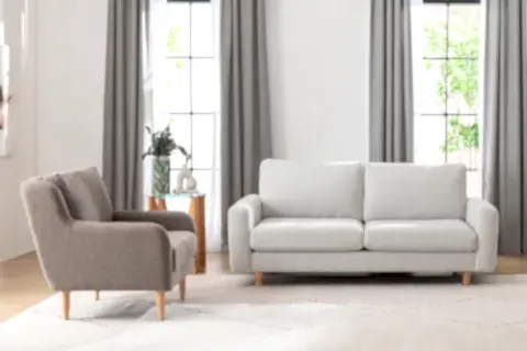 MERLİN İKİLİ KOLTUK NATUREL, İNCE KOL, RECYCLED, GRİ