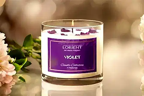 LORİENT VIOLET GARDENYA ISPARTA GÜLÜ KASE SOYA MUM, 220 GR