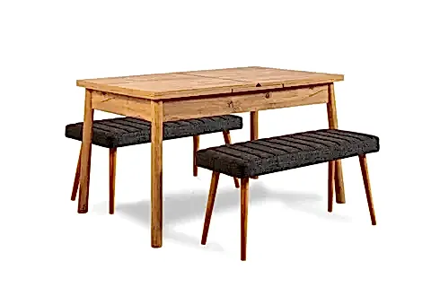 STORMİ MUTFAK MASA TAKIMI, ATLANTİK ANTRASİT 1053, 120X75