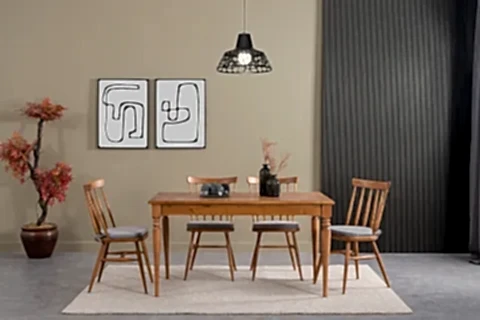 WEST AHŞAP MASA TAKIMI, 120X80