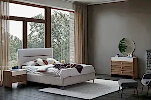 MADERA YATAK ODASI TAKIMI, AHŞAP KAPAKLI