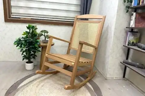 VERANDA SALLANAN SANDALYE, NATUREL AHŞAP AYAK