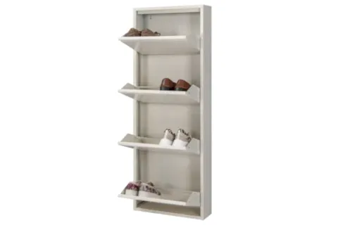 TUBİHOME METAL AYAKKABILIK, 4 BÖLMELİ, KREM