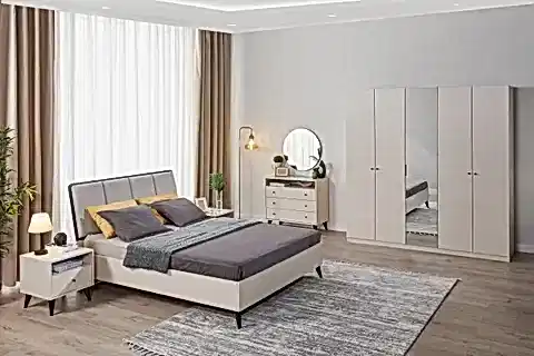 SOLİNA YATAK ODASI TAKIMI, BEJ, 5 KAPAKLI