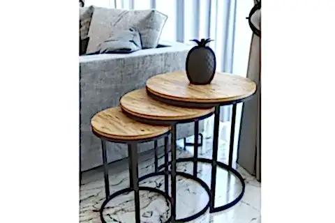 TUBİHOME  ZİGON SEHPA TAKIMI, YUVARLAK